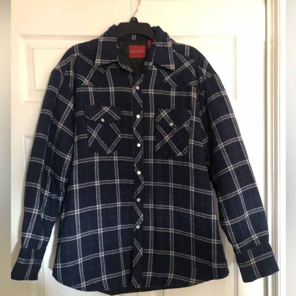 Men’s large, Shades of Blue,quilted flannel western jacket